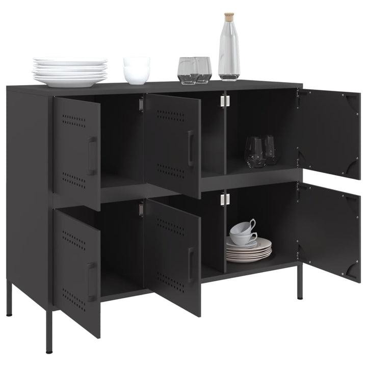 skab 100,5x39x79 cm stål sort
