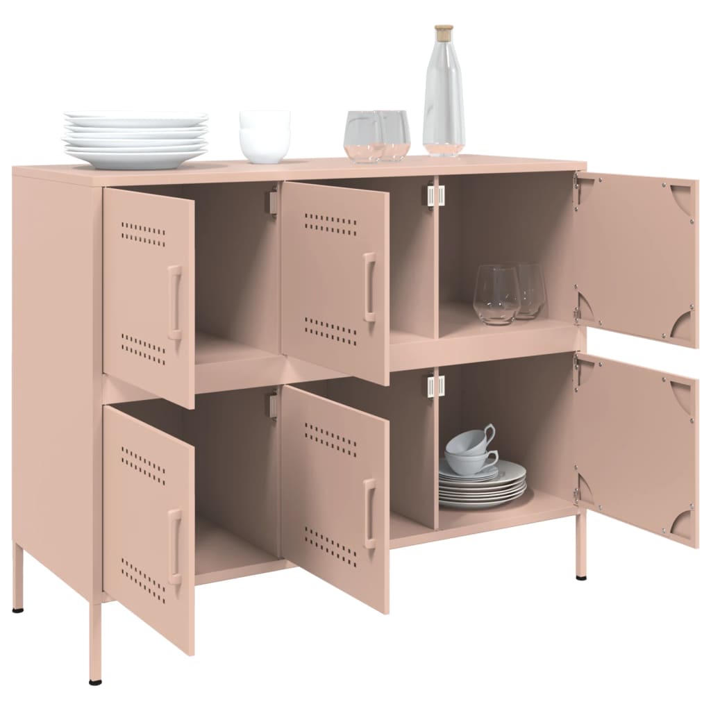 skab 100,5x39x79 cm stål lyserød