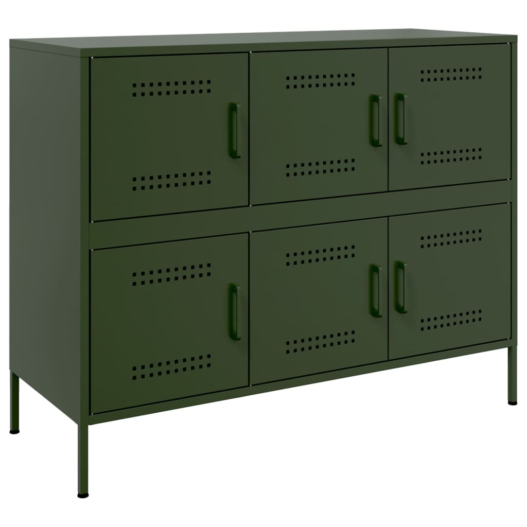 skab 100,5x39x79 cm stål olivengrøn