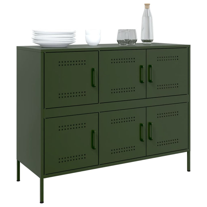 skab 100,5x39x79 cm stål olivengrøn