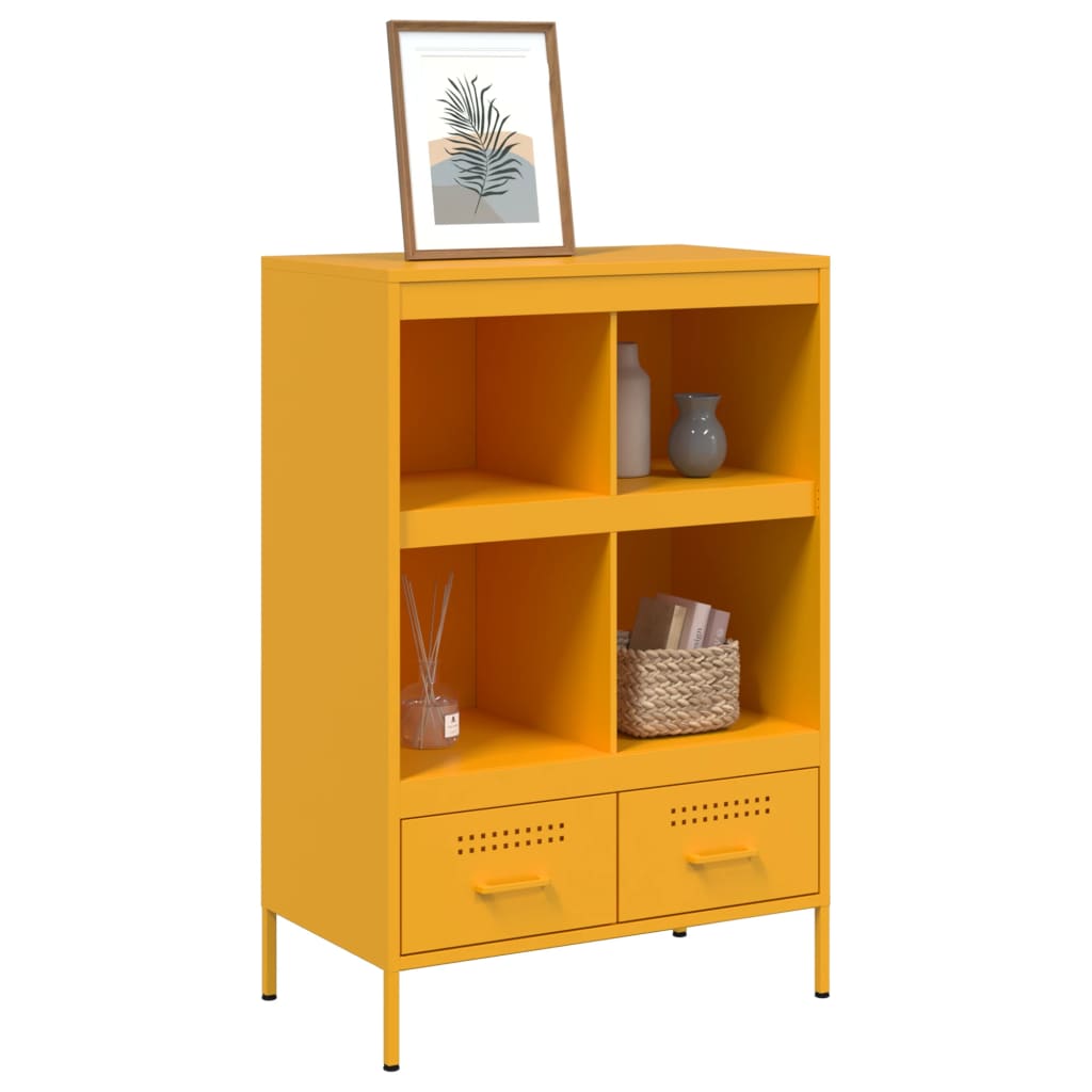 højskab 68x39x101,5 cm stål sennepsgul