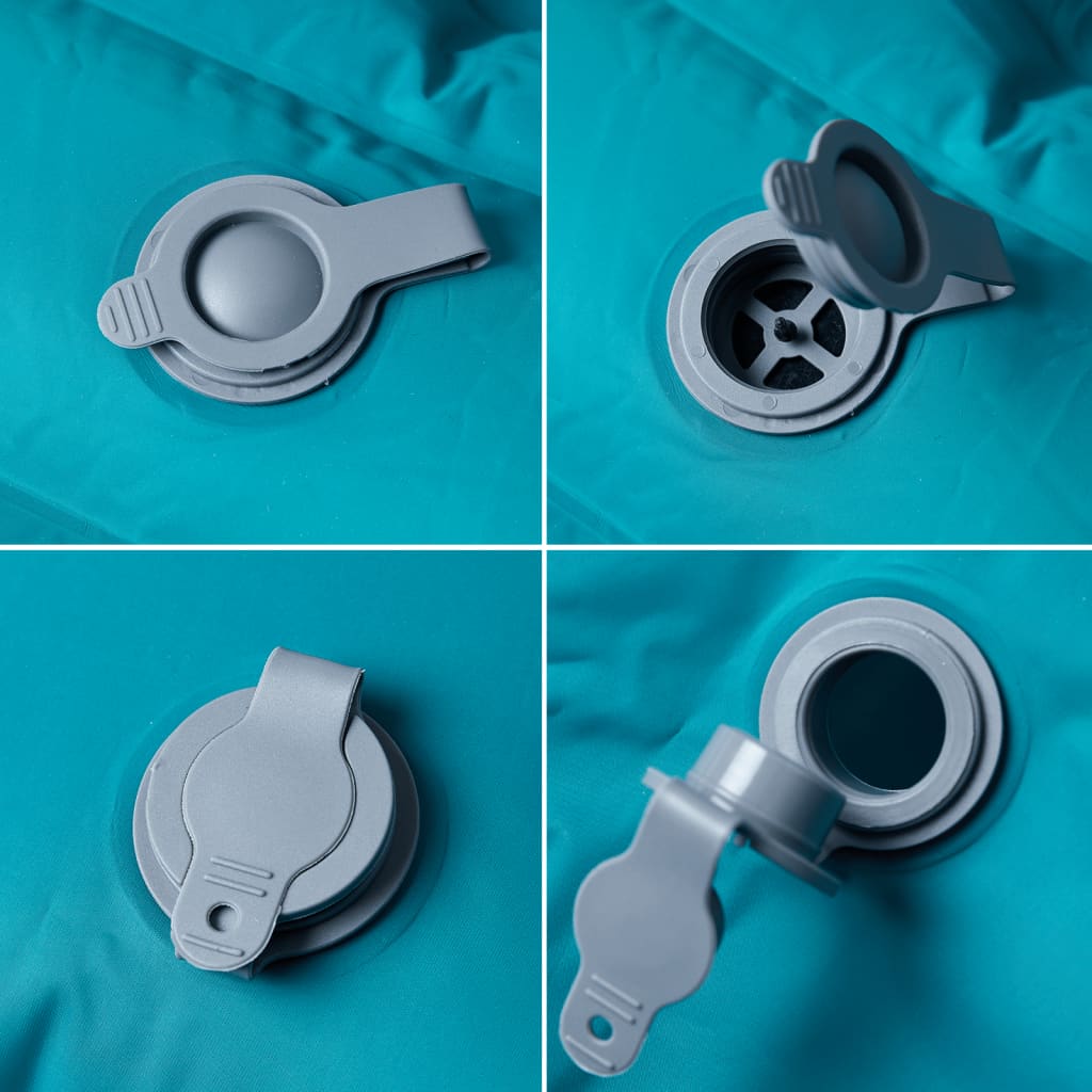 selvoppustelig 2-personers campingmadras med puder blå