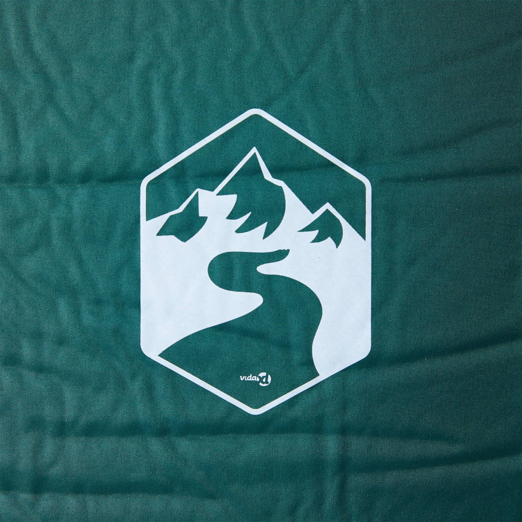 selvoppustelig campingmadras med pude grøn