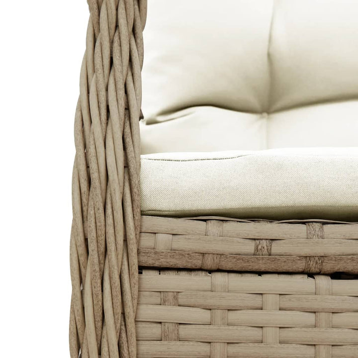 spisebordssæt til haven 7 dele med hynder polyrattan beige