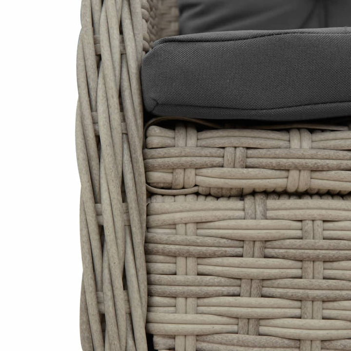 spisebordssæt til haven 9 dele med hynder polyrattan lysegrå