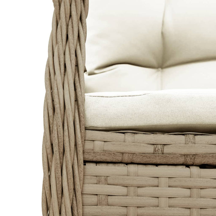 spisebordssæt til haven 7 dele med hynder polyrattan beige