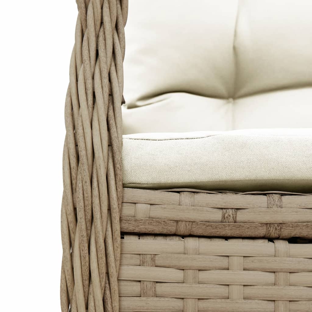 spisebordssæt til haven 7 dele med hynder polyrattan beige