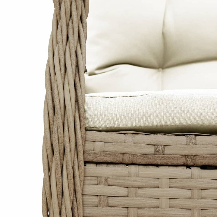 spisebordssæt til haven 7 dele med hynder polyrattan beige