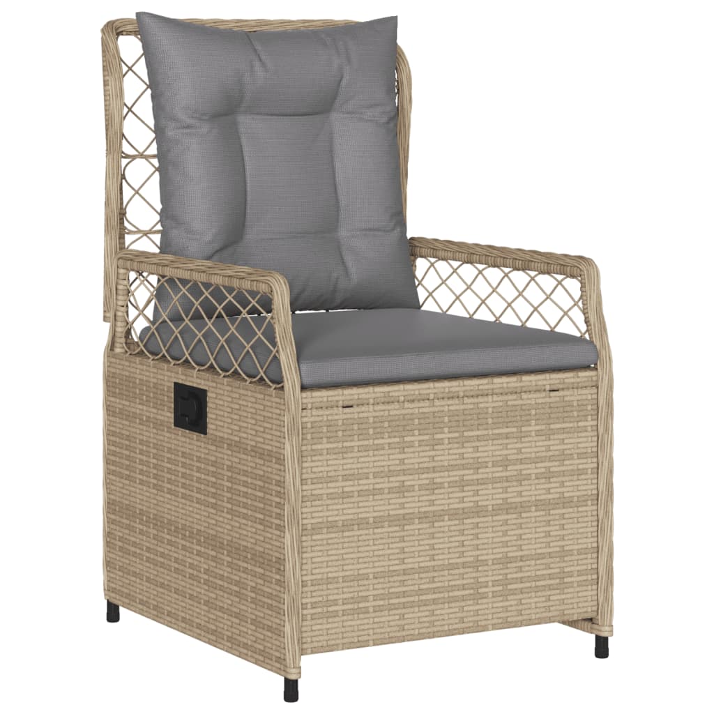 spisebordssæt til haven 9 dele med hynder polyrattan beige