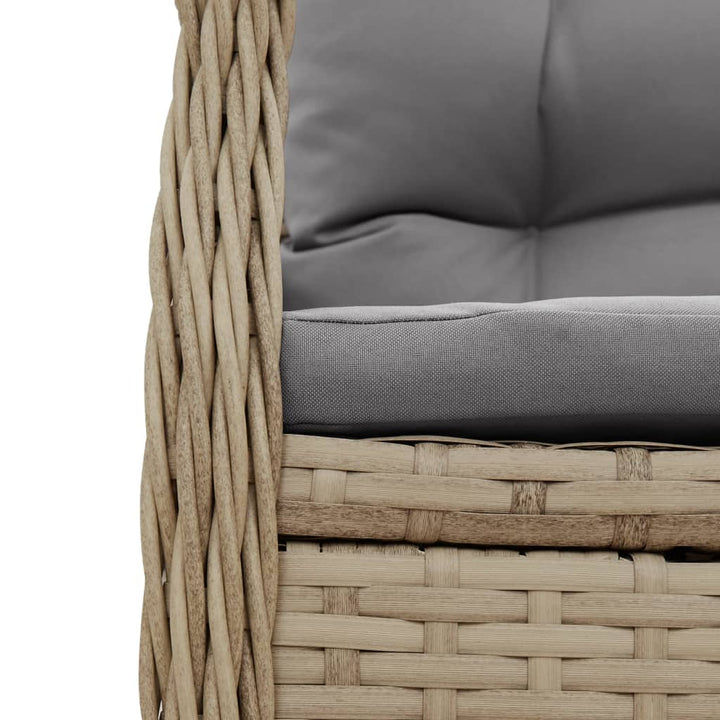 spisebordssæt til haven 3 dele med hynder polyrattan beige