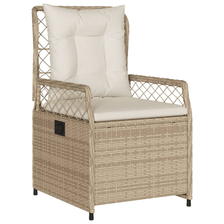 spisebordssæt til haven 7 dele med hynder polyrattan beige