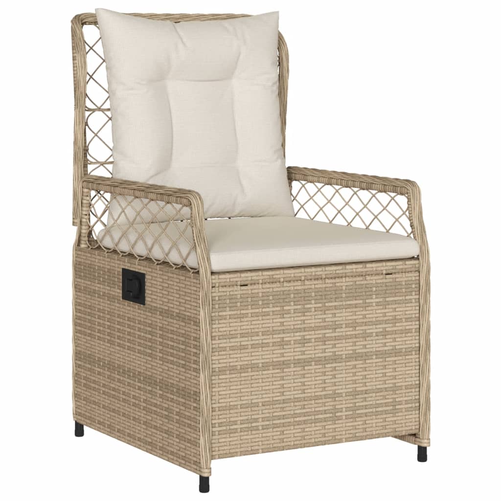 spisebordssæt til haven 7 dele med hynder polyrattan beige