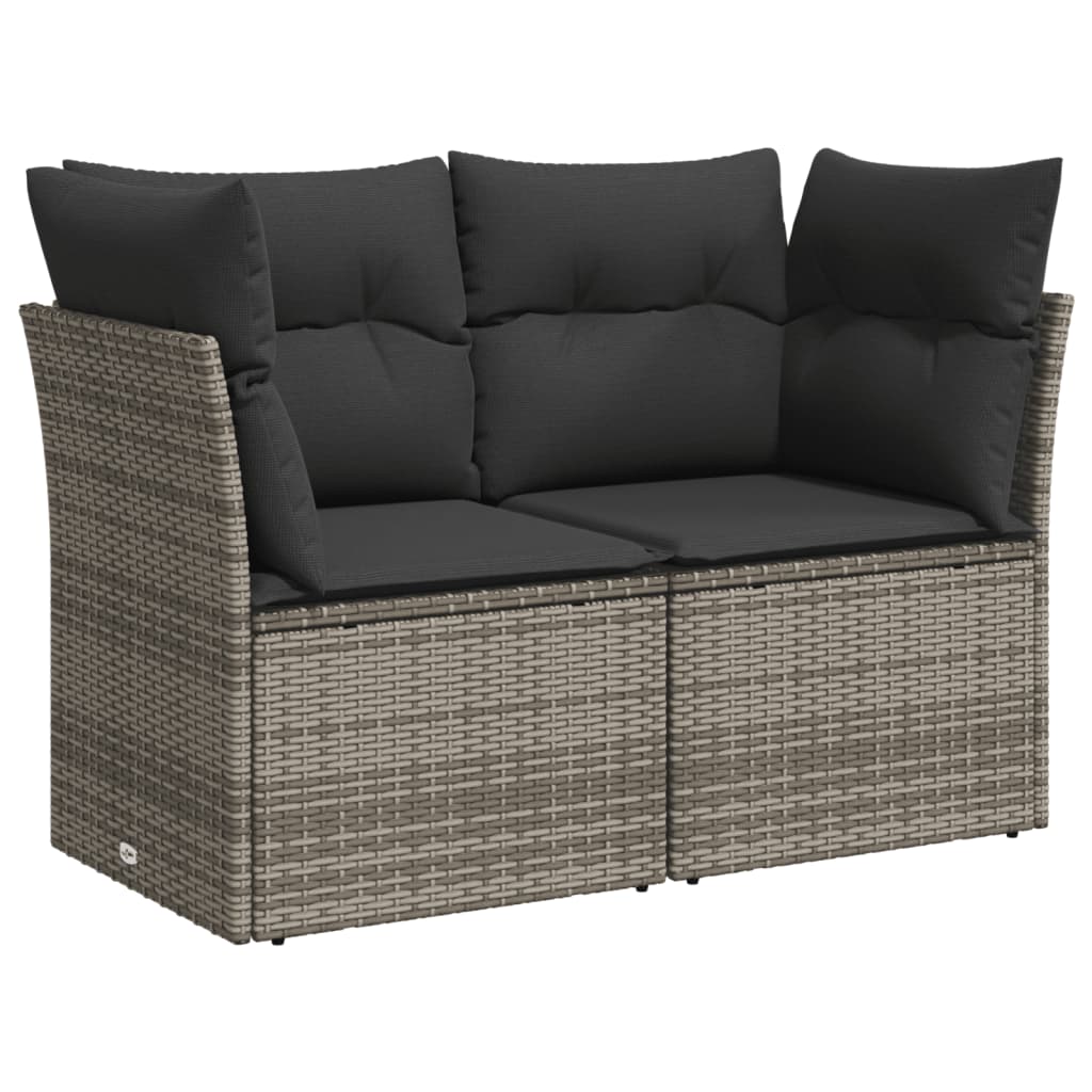 sofasæt 5 dele med hynder polyrattan grå
