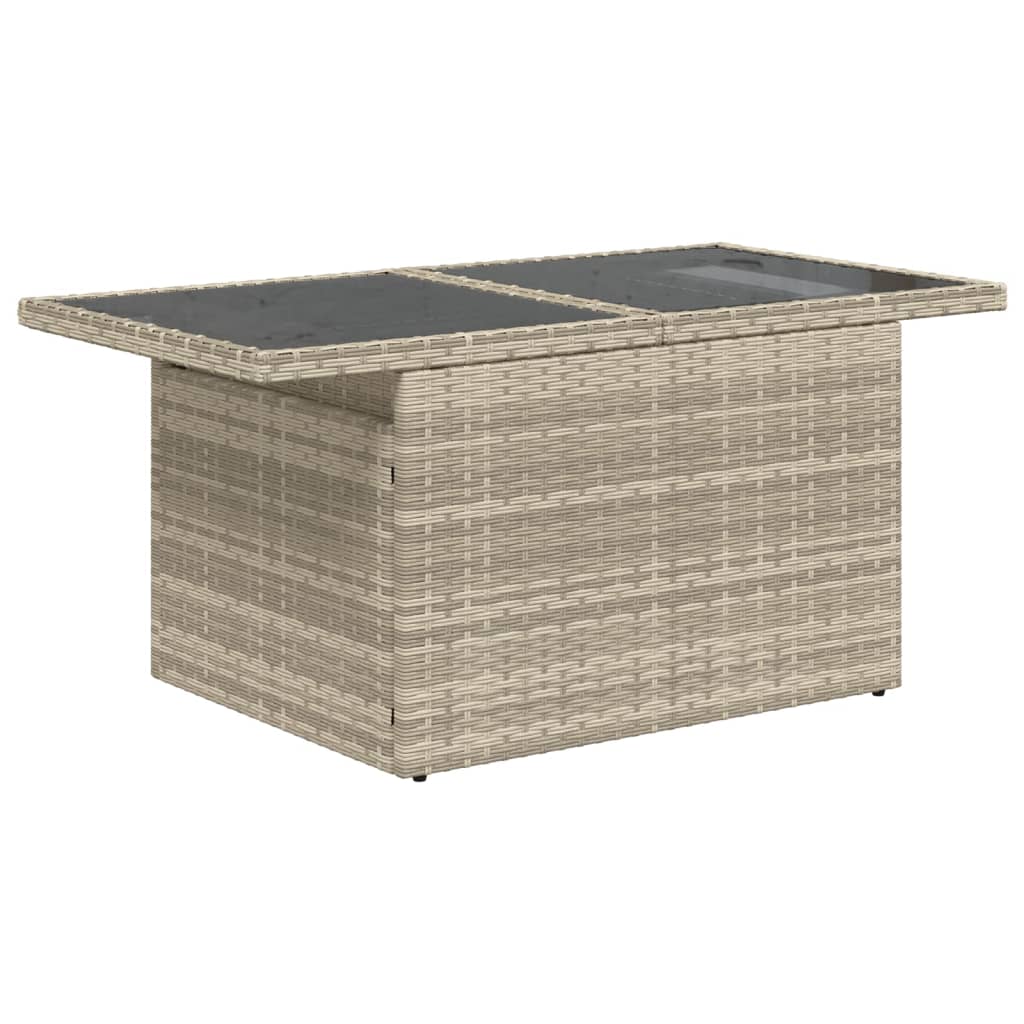 sofasæt til haven 7 dele med hynder polyrattan lysegrå