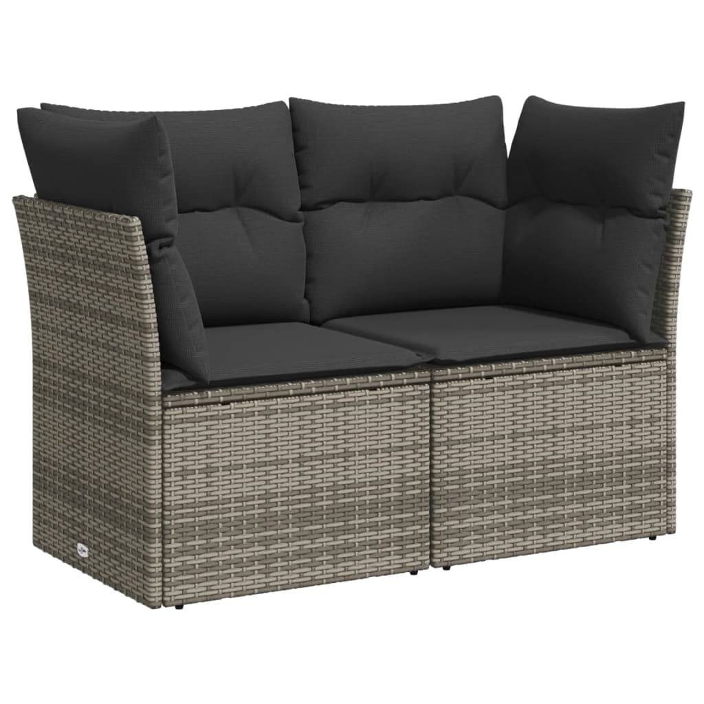 sofasæt til haven 8 dele med hynder polyrattan grå