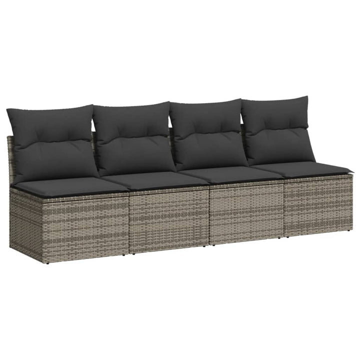sofasæt til haven 10 dele med hynder polyrattan grå