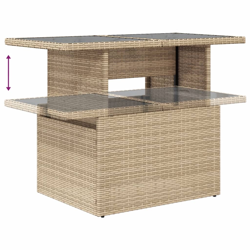 sofasæt til haven 10 dele med hynder polyrattan beige