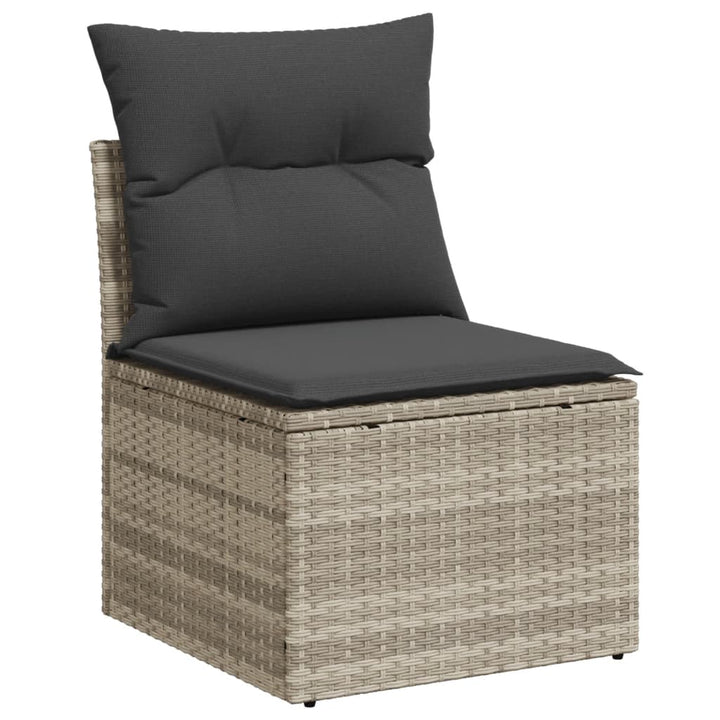 loungesæt til haven 11 dele med hynder polyrattan grå