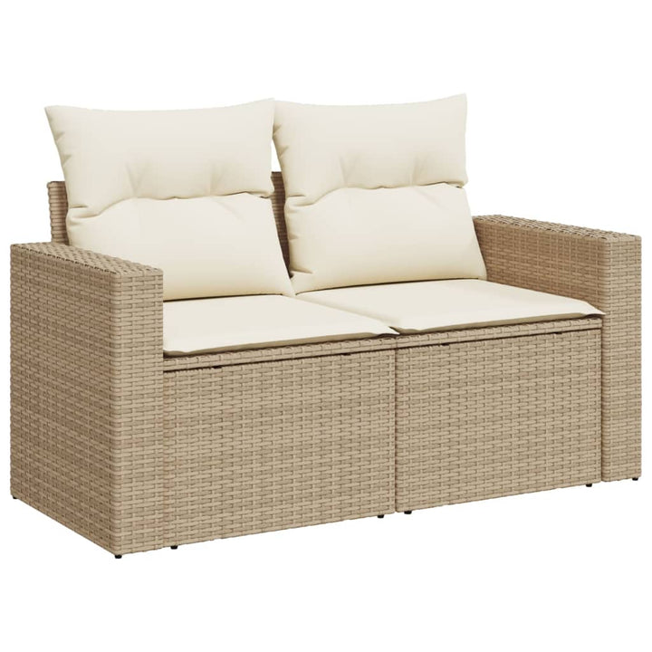 sofasæt til haven 7 dele med hynder polyrattan beige