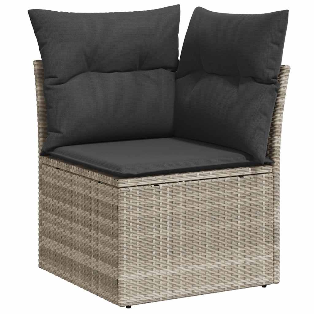 sofasæt til haven 7 dele med hynder polyrattan lysegrå