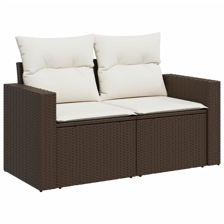 sofasæt til haven 9 dele med hynder polyrattan brun