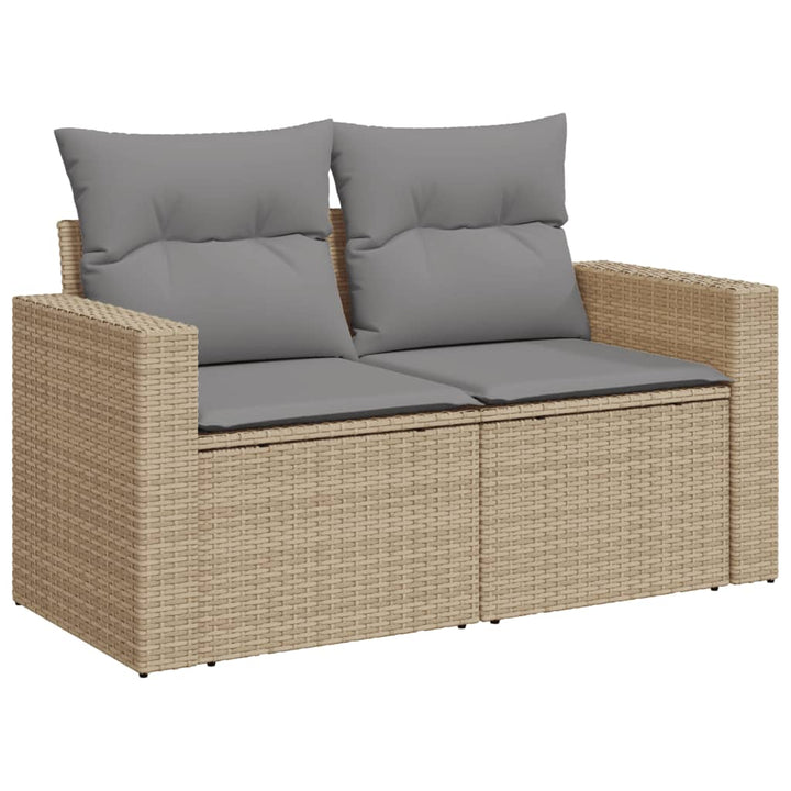 sofasæt til haven 10 dele med hynder polyrattan beige
