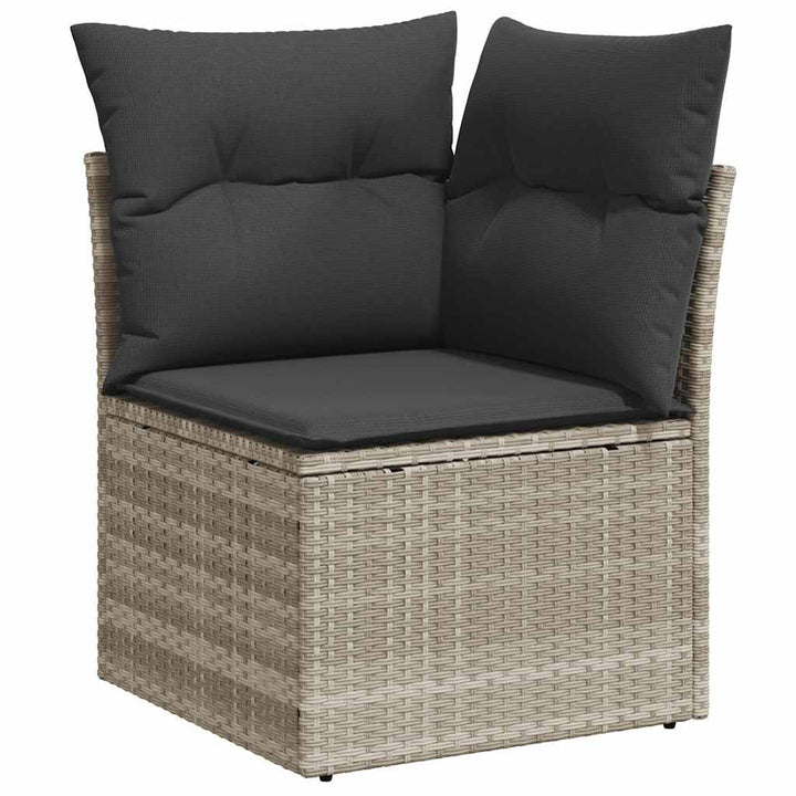 sofasæt til haven 7 dele med hynder polyrattan lysegrå
