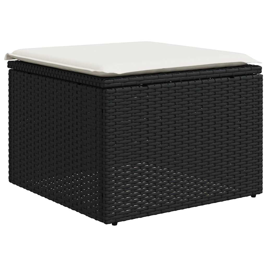 sofasæt til haven 7 dele med hynder polyrattan sort