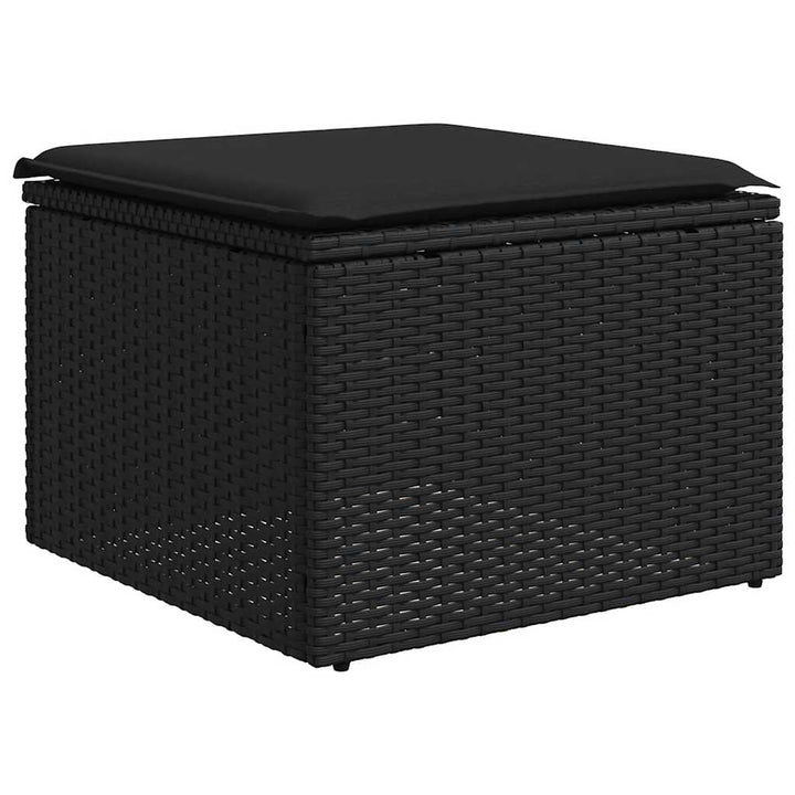 sofasæt til haven 8 dele med hynder polyrattan sort