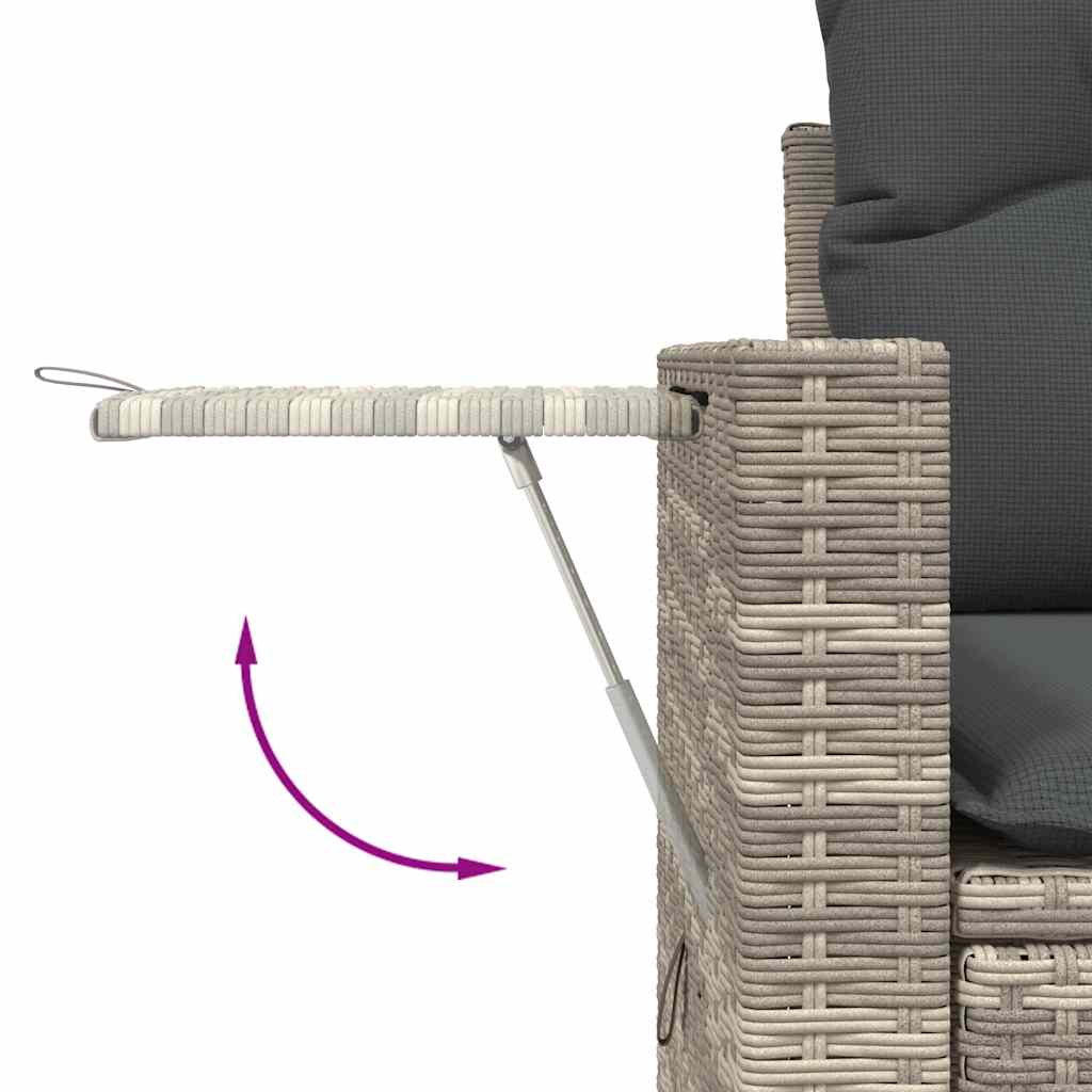 sofasæt til haven 8 dele med hynder polyrattan lysegrå