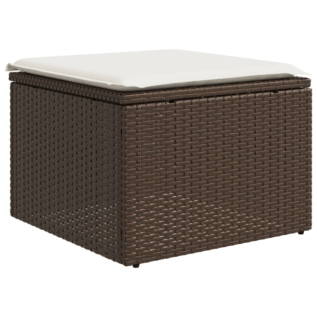 sofasæt til haven 9 dele med hynder polyrattan brun