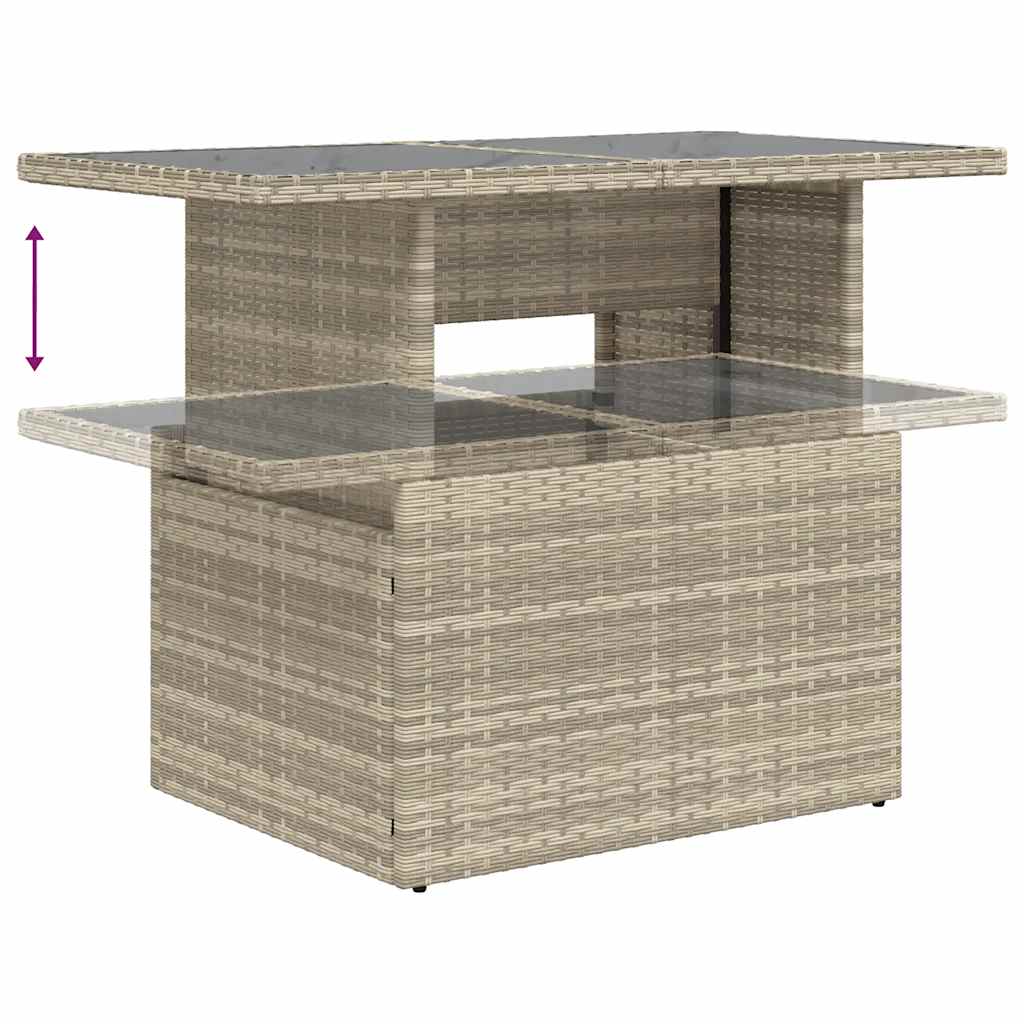 sofasæt til haven 7 dele med hynder polyrattan lysegrå