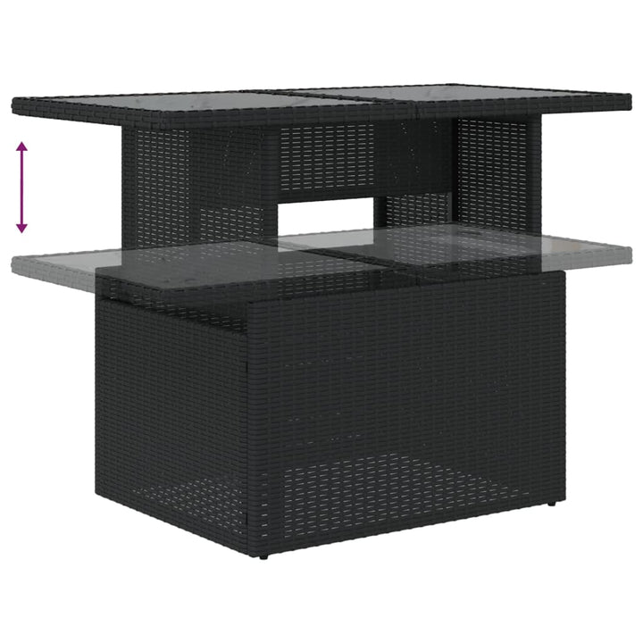 sofasæt til haven 7 dele med hynder polyrattan sort