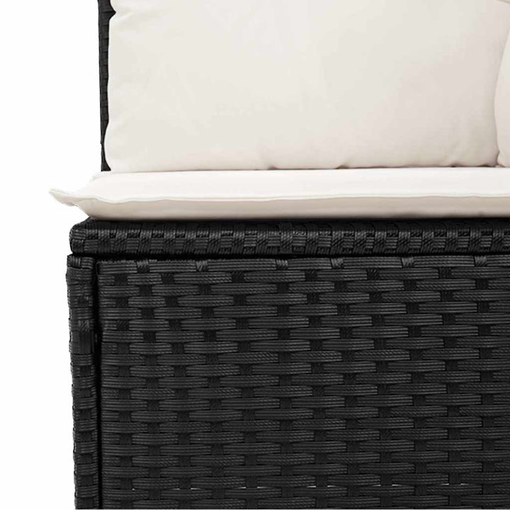 sofasæt til haven 7 dele med hynder polyrattan sort