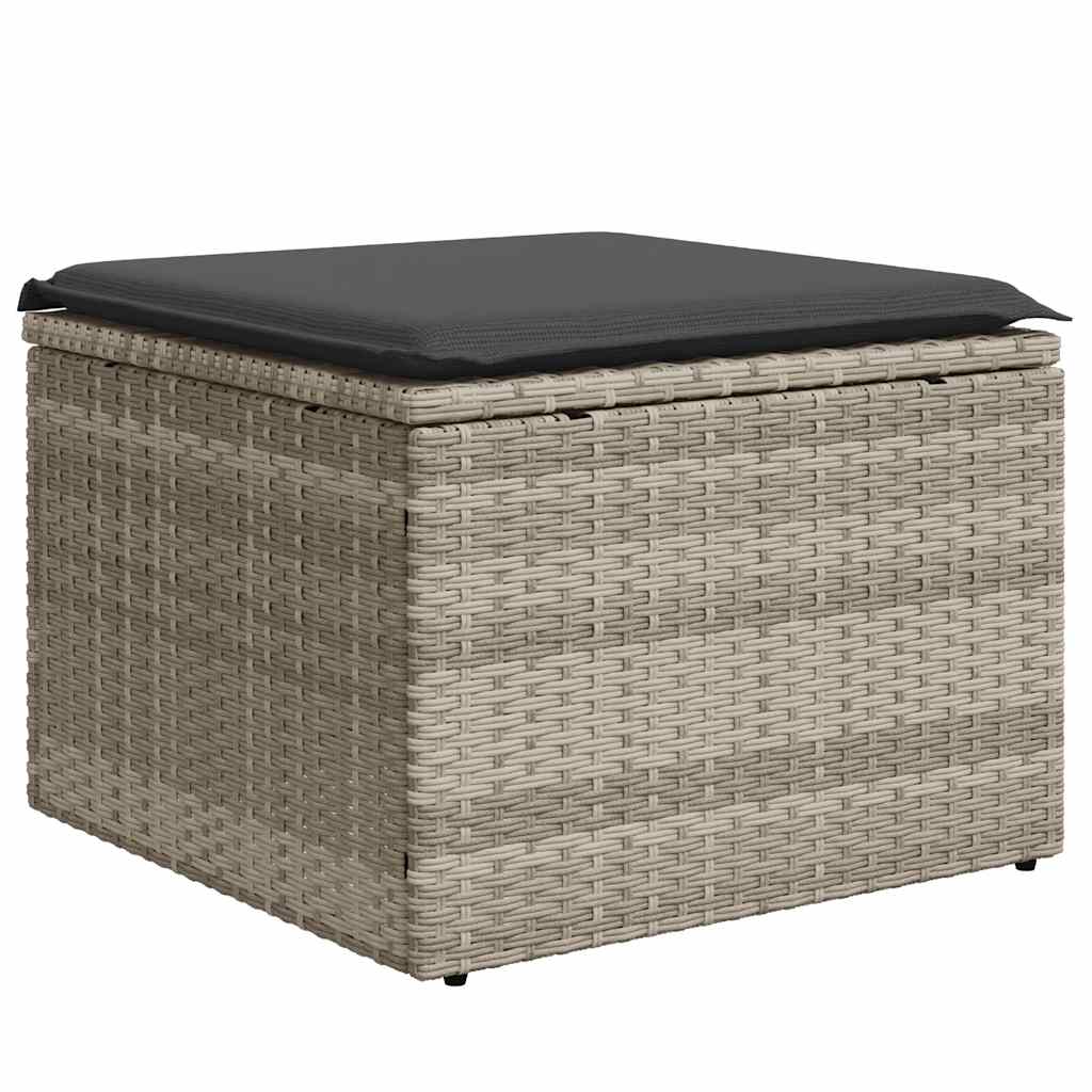 sofasæt til haven 7 dele med hynder polyrattan lysegrå
