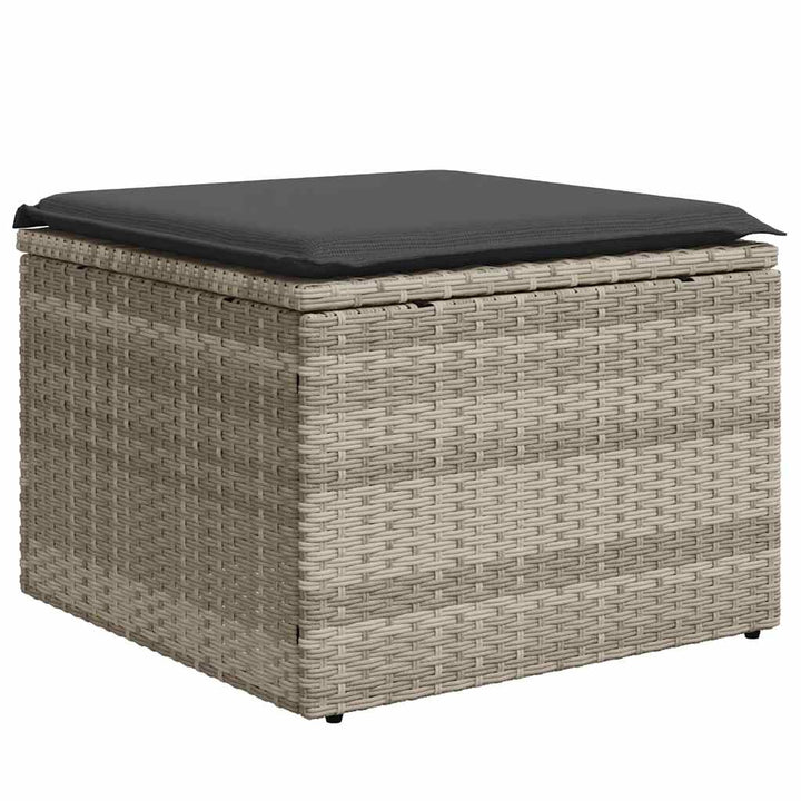 sofasæt til haven 7 dele med hynder polyrattan lysegrå