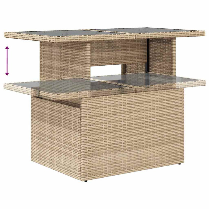sofasæt til haven 10 dele med hynder polyrattan beige