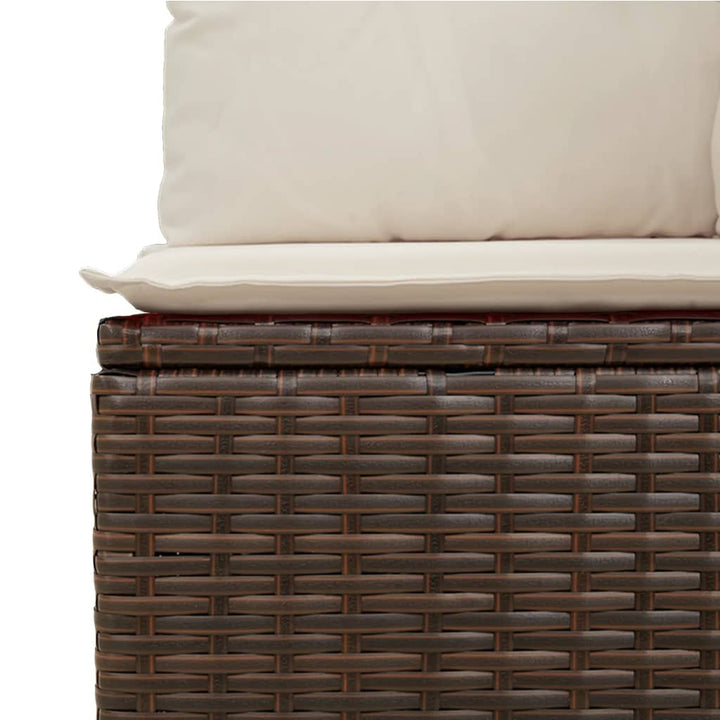 sofasæt til haven 10 dele med hynder polyrattan brun