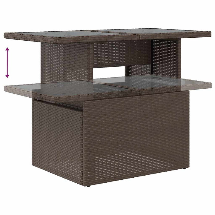 havesofasæt med 7 hynder brun polyrattan