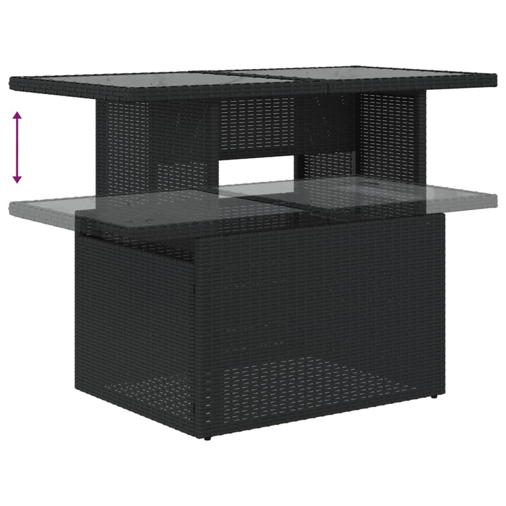 sofasæt til haven 8 dele med hynder polyrattan sort