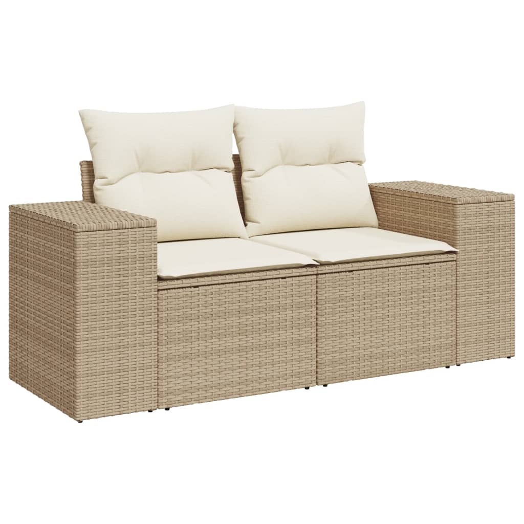 sofasæt til haven 6 dele med hynder polyrattan beige