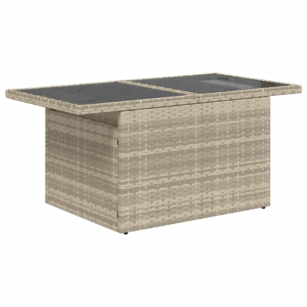 sofasæt til haven 7 dele med hynder polyrattan lysegrå