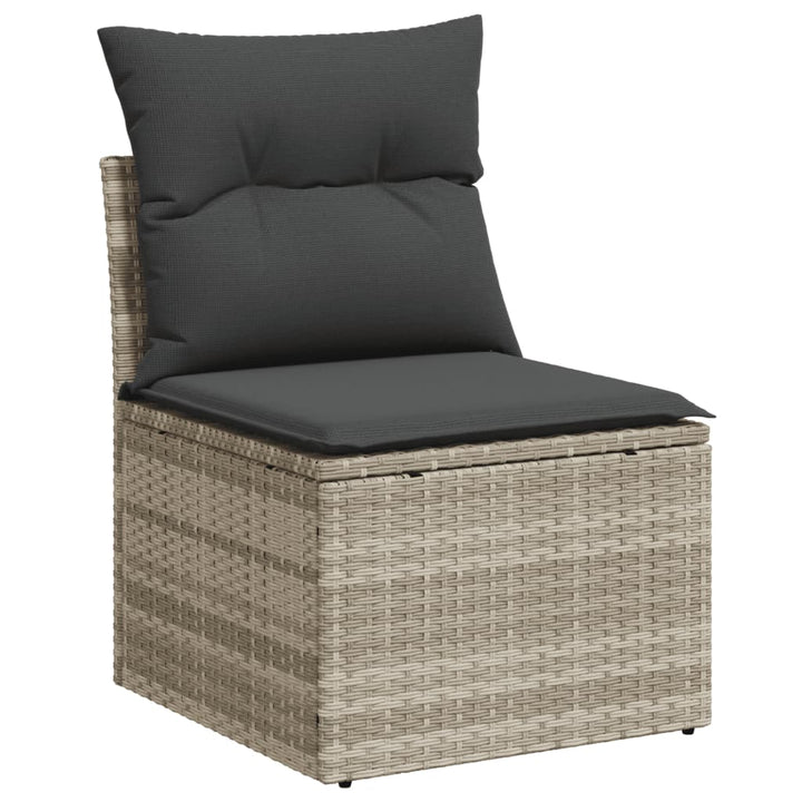 sofasæt til haven 7 dele med hynder polyrattan lysegrå
