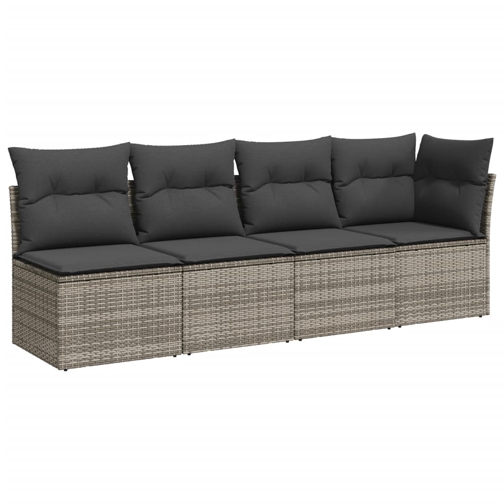 sofasæt til haven 9 dele med hynder polyrattan grå