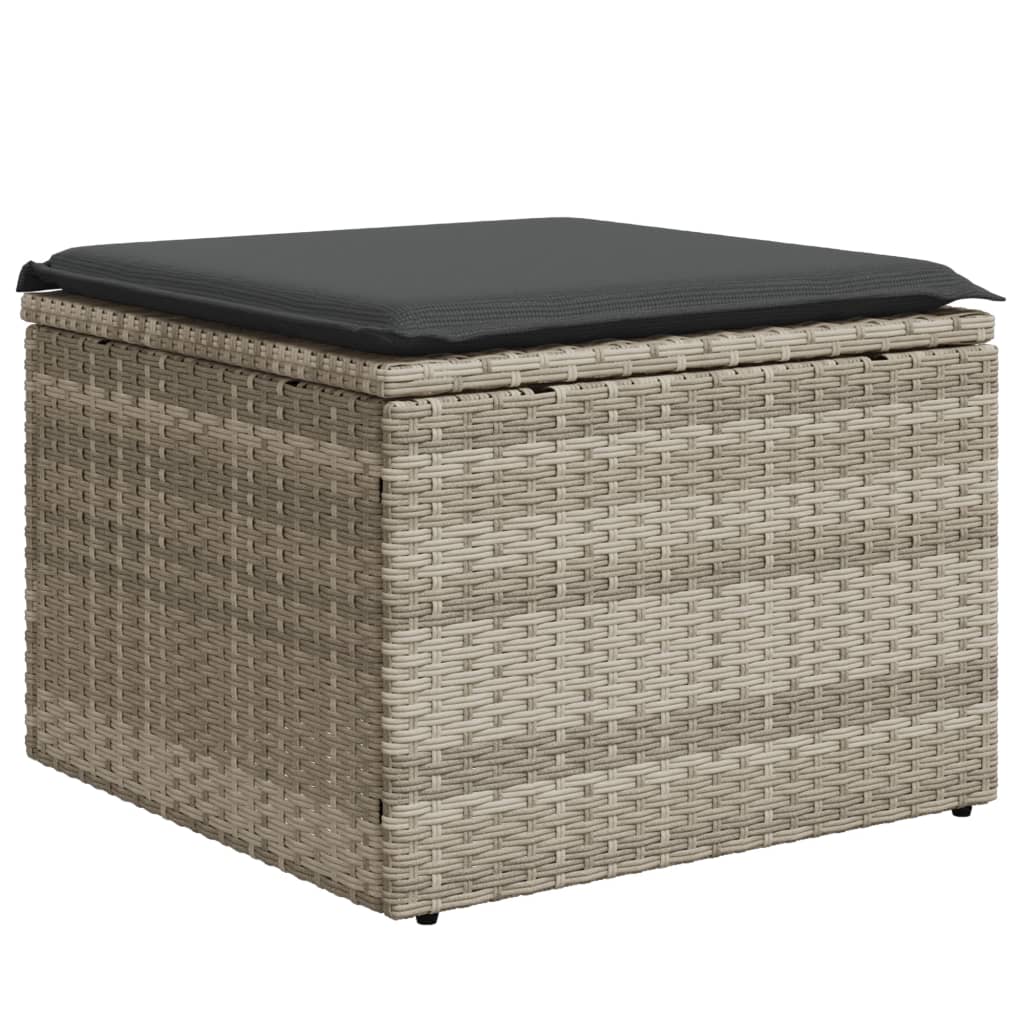 sofasæt til haven 7 dele med hynder polyrattan lysegrå