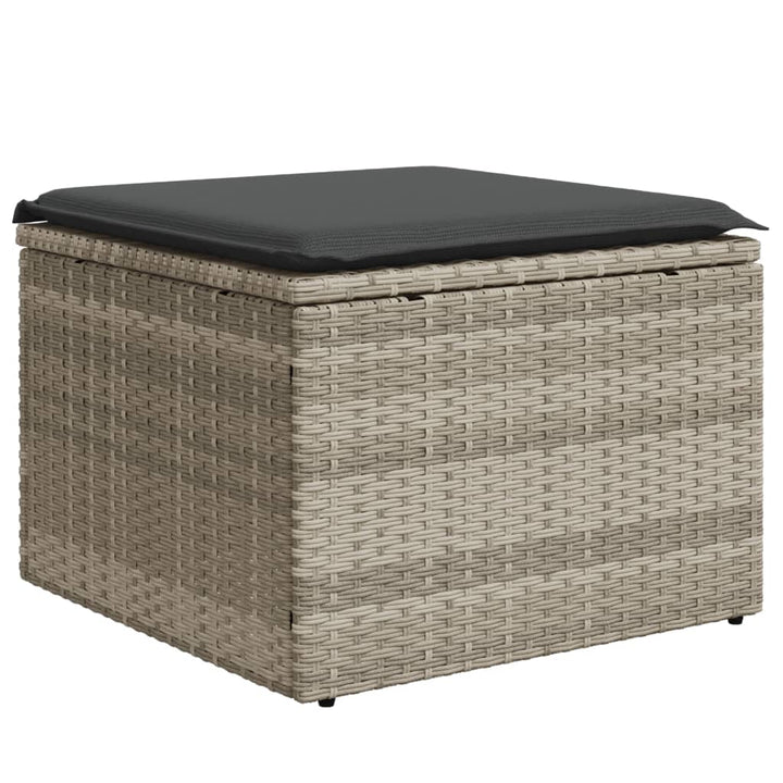 sofasæt til haven 7 dele med hynder polyrattan lysegrå