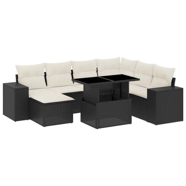 sofasæt til haven 8 dele med hynder polyrattan sort