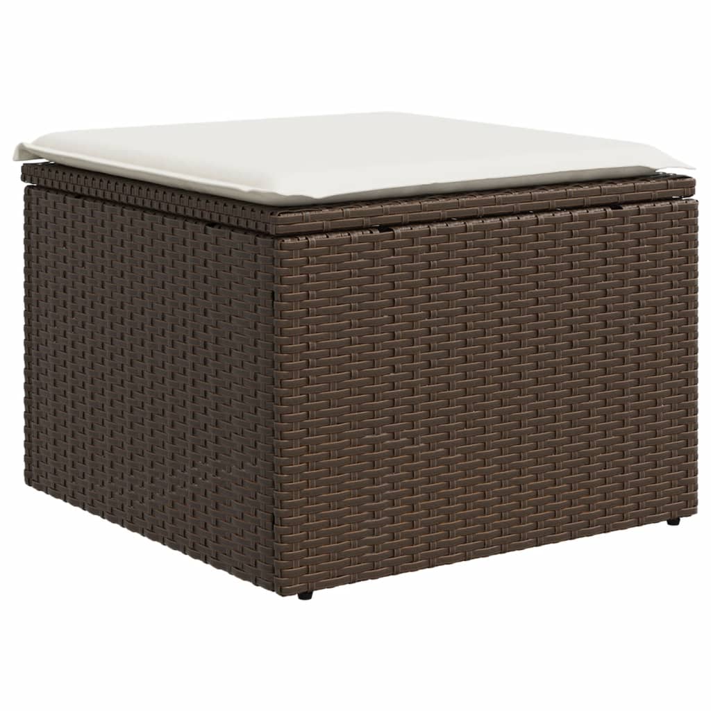 sofasæt til haven 8 dele med hynder polyrattan brun