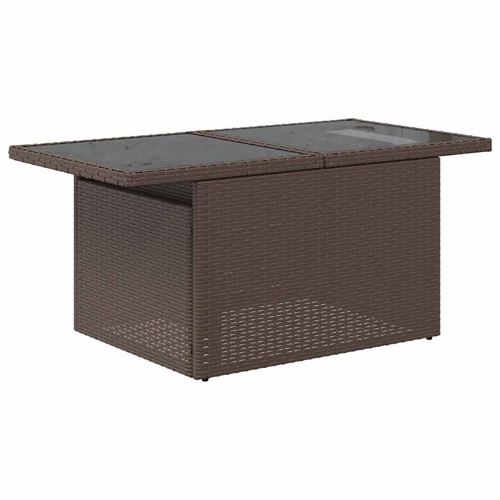 8-delt havesofasæt med hynder brun polyrattan