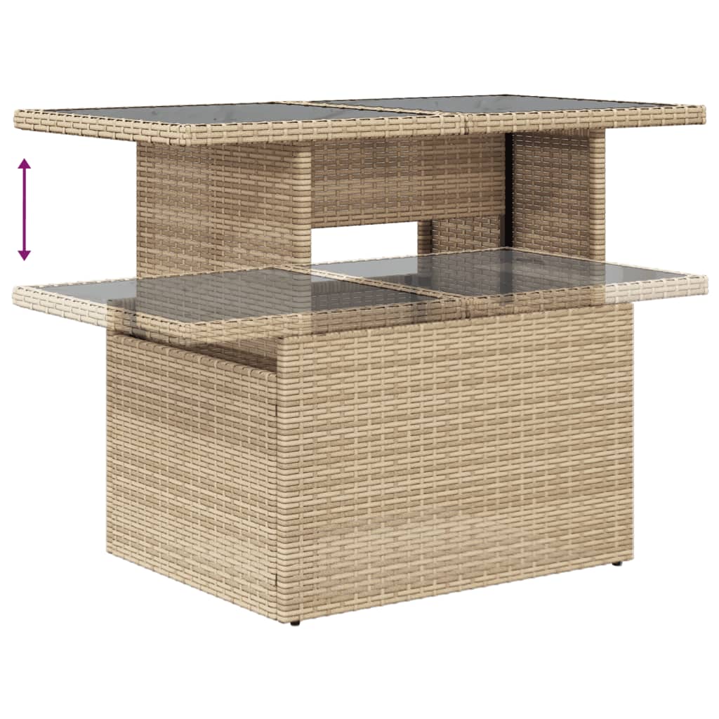 sofasæt til haven 10 dele med hynder polyrattan beige
